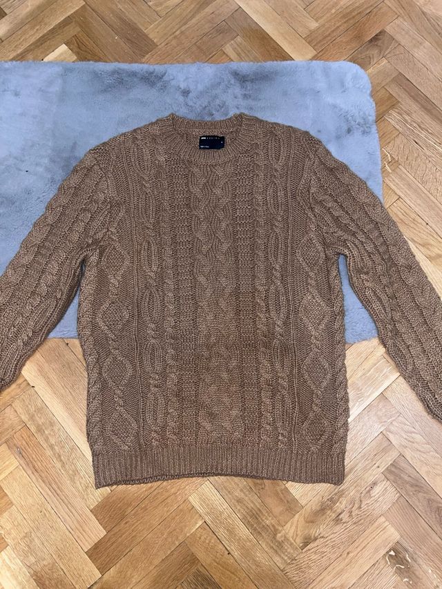 Jersey ASOS Diseño Punto Trenzado Marrón talla M