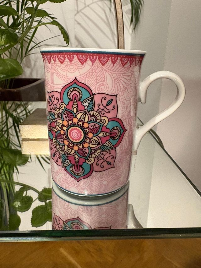 Tazza in ceramica mandala multicolore in ceramica