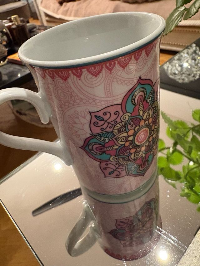 Tazza in ceramica mandala multicolore in ceramica