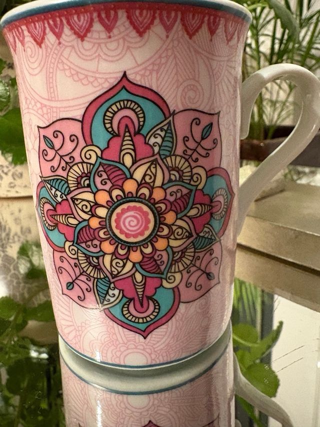 Tazza in ceramica mandala multicolore in ceramica