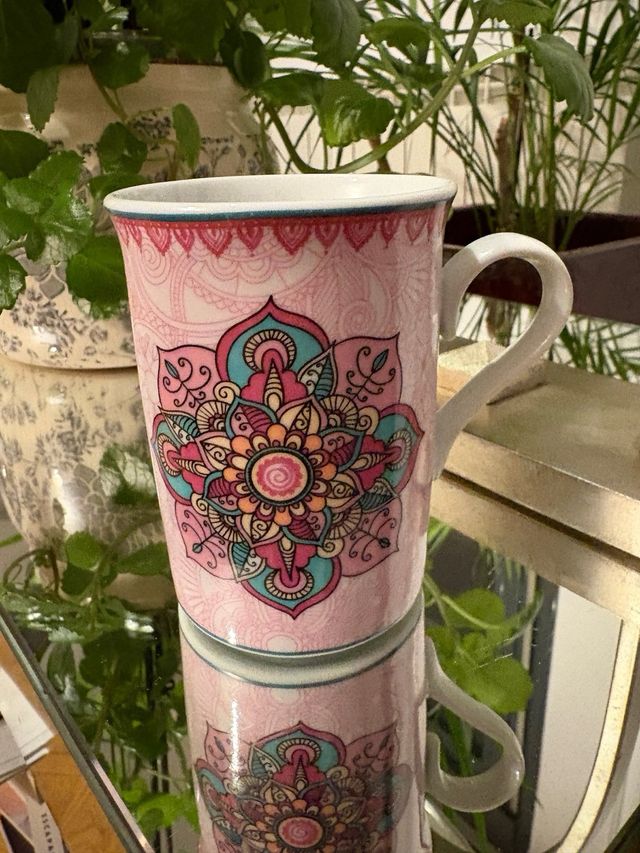 Tazza in ceramica mandala multicolore in ceramica