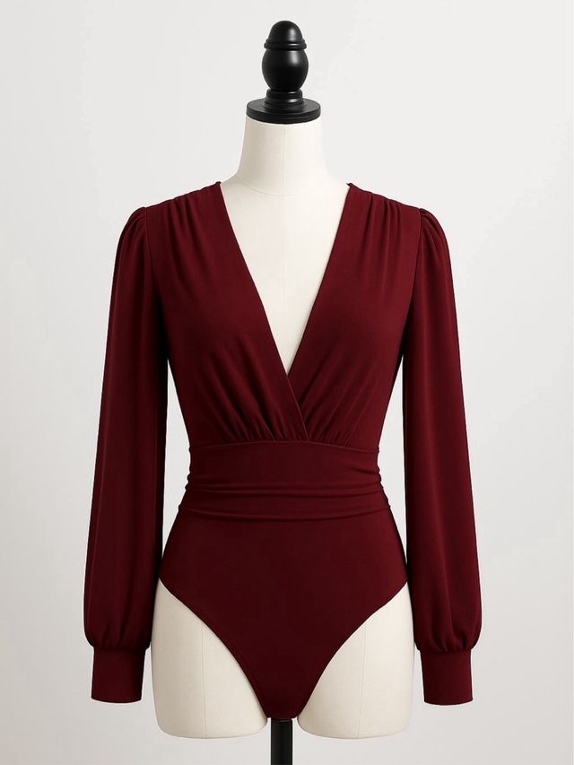 Body pico burdeos manga larga
