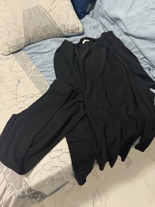 Conjunto canalé negro mujer