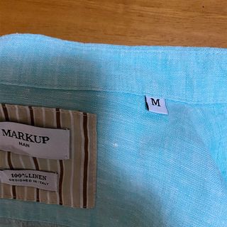 Markup Camicia Lino M Verde Acqua Casual Playa