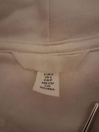 Sudadera H&M blanca con cremallera