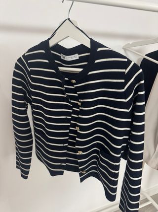 Chaqueta/Cárdigan Zara Rayas Marinas Talla S