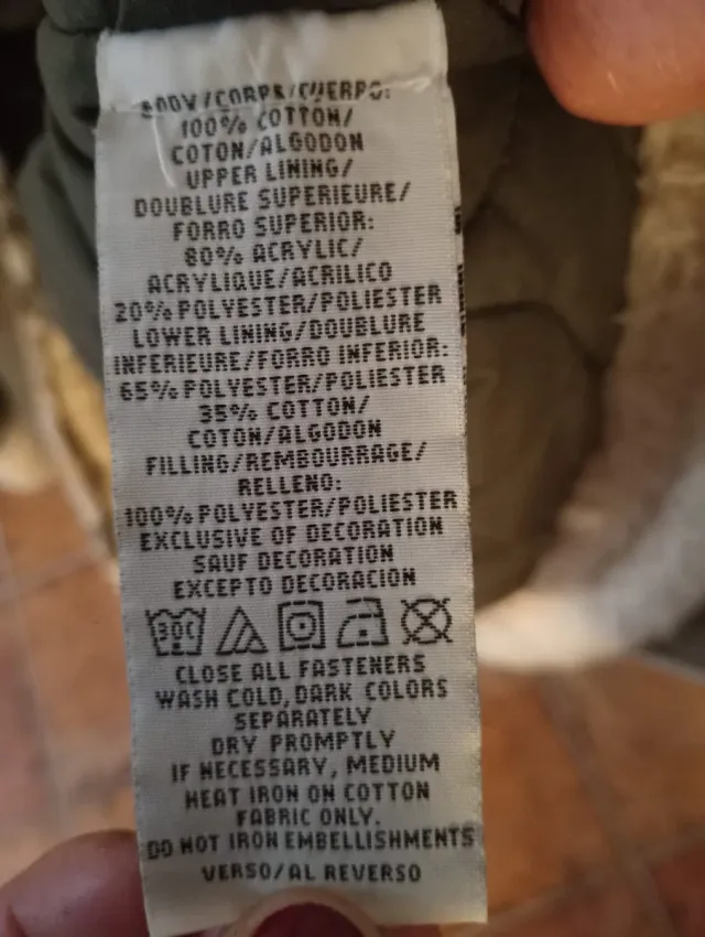 Abrigo largo Tommy Hilfiger verde y blanco