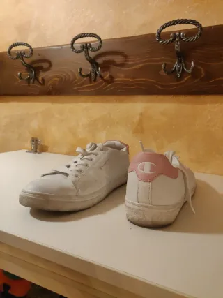 Scarpe Champion bianche e rosa basse