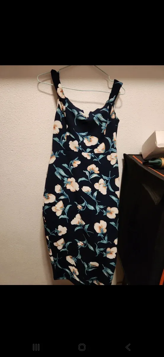 Vestido fiesta floral azul