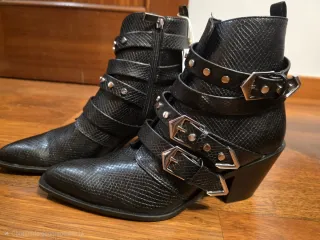 Botines Stradivarius Piel Negro Talla 38
