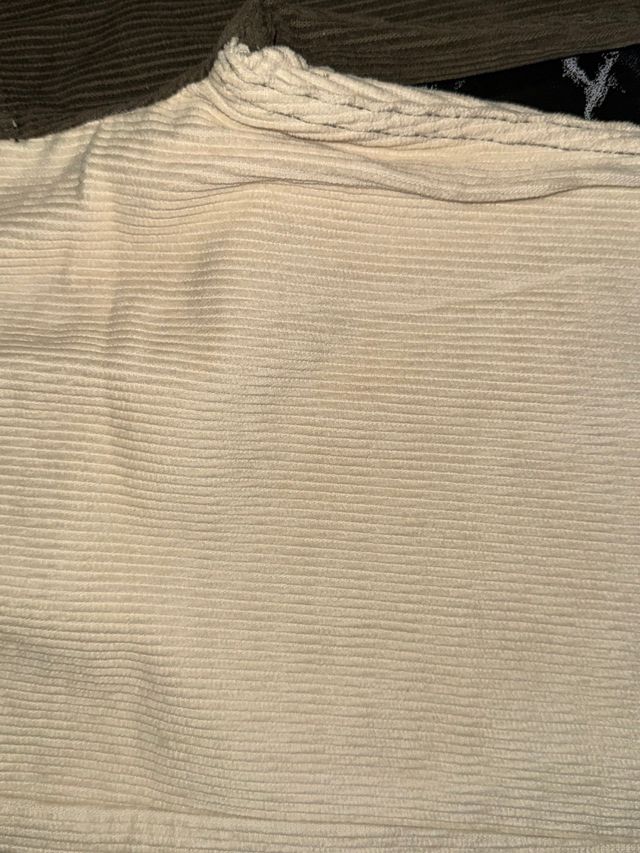 Pantalón Pana Bicolor Beige y Verde Oliva