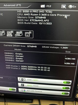 Corsair 2X16GB DDR4 3600MHz RAM#181148