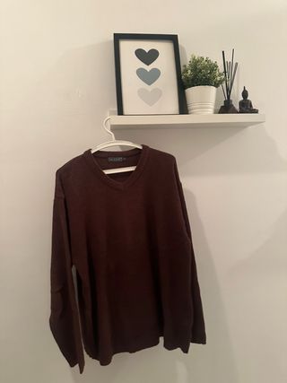 Jersey Nudos Manga Larga Marrón