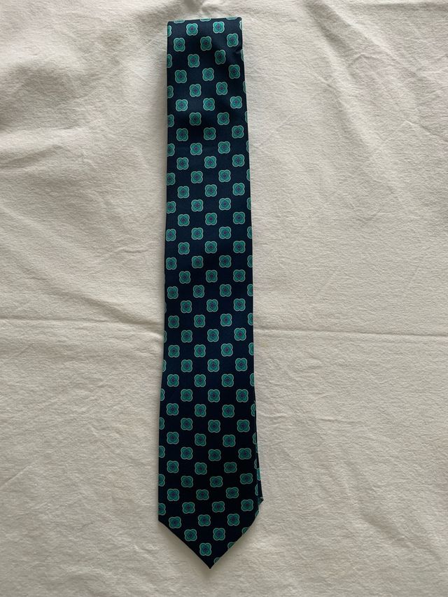 Corbata ejecutiva azul y verde