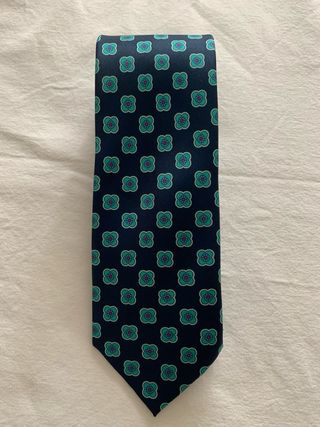 Corbata ejecutiva azul y verde