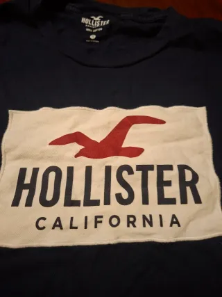Camiseta Manga Larga Hollister M Azul