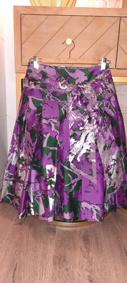 Falda Adolfo Domínguez Morado y Verde