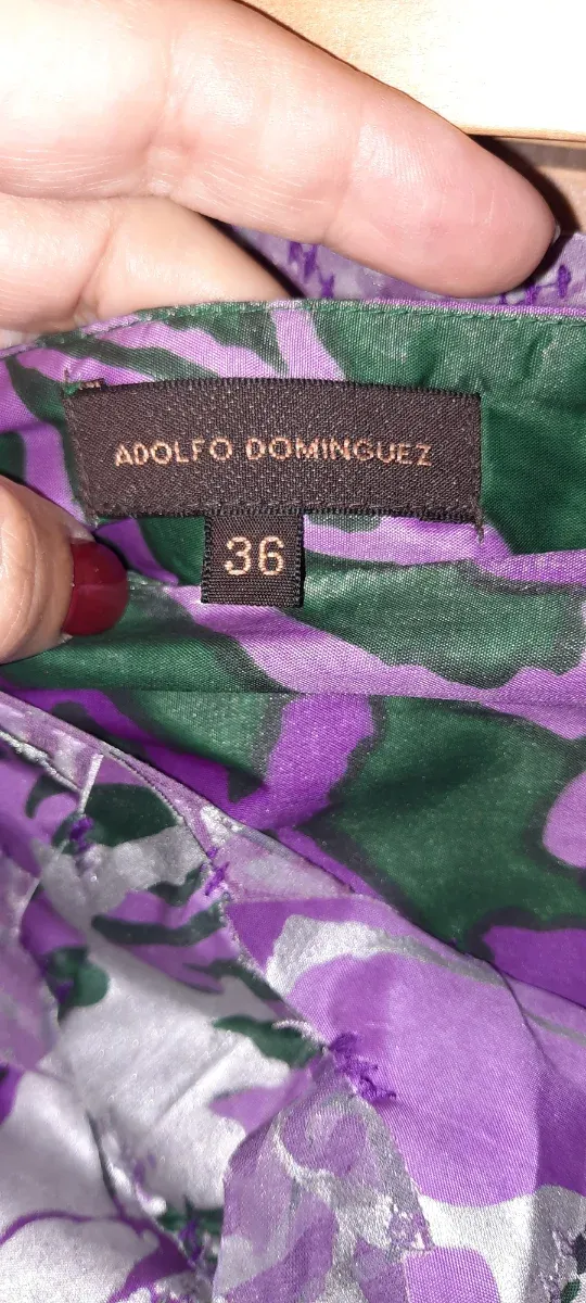 Falda Adolfo Domínguez Morado y Verde