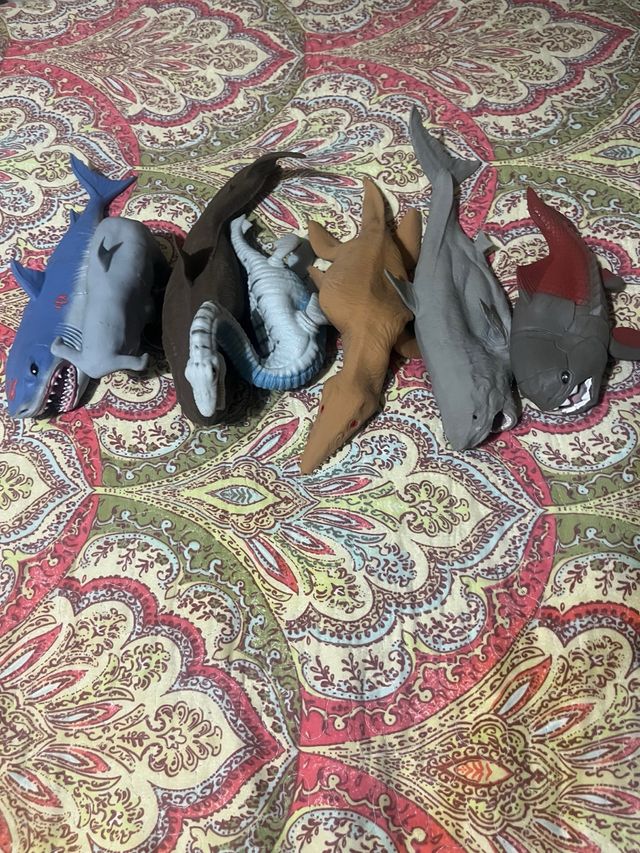 Lote de 7 figuras de animales de juguete sbabam