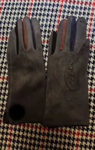Guantes antelina mujer con pompón