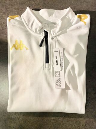 Sudadera Kappa Blanca y Dorada Slim Fit