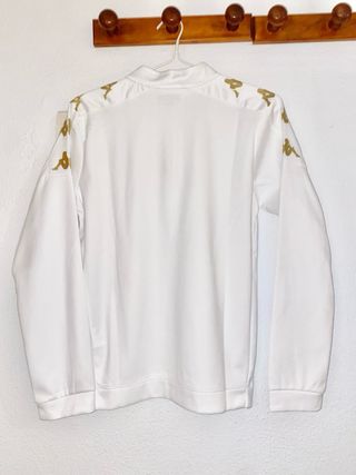 Sudadera Kappa Blanca y Dorada Slim Fit