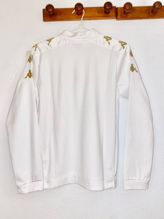 Sudadera Kappa Blanca y Dorada Slim Fit