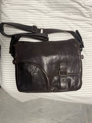 Maletín de piel marrón Unst & Uncle