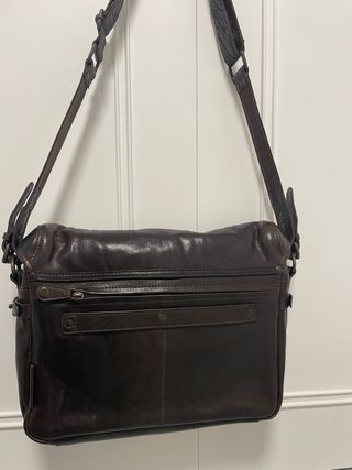 Maletín de piel marrón Unst & Uncle