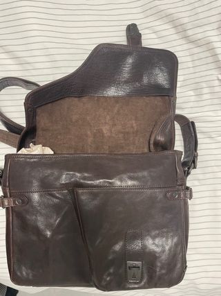 Maletín de piel marrón Unst & Uncle