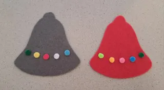 Campane di feltro decorative. Natale.