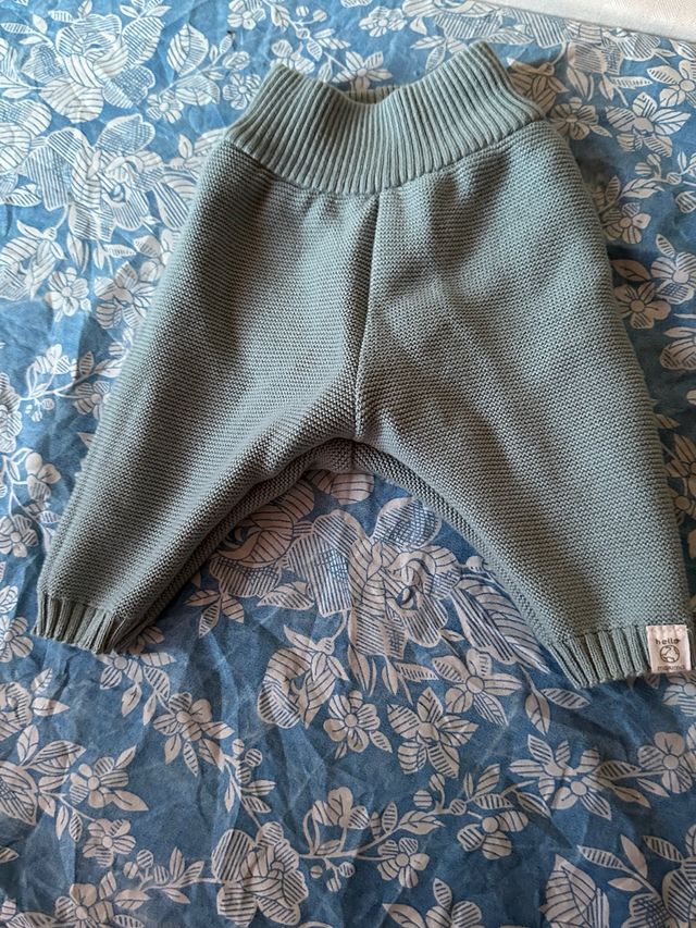 Pantalón tejido azul 1-3 meses