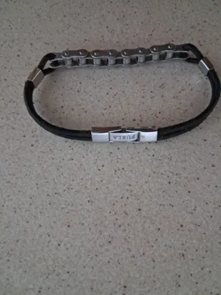 Bracciale uomo catena moto pelle