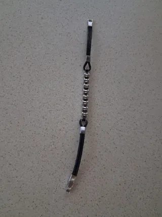 Bracciale uomo catena moto pelle