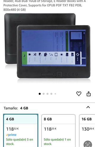 E-book Reader 4GB + funda + auriculares