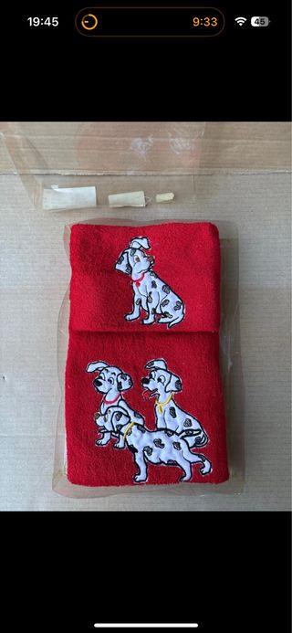 Set 2 Asciugamani Rossi Disney 101 Dalmata