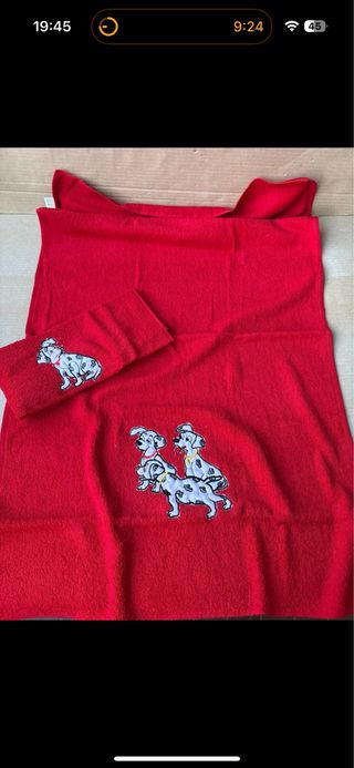 Set 2 Asciugamani Rossi Disney 101 Dalmata