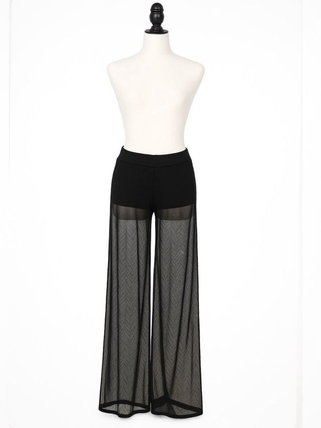 Pantalón campana con transparencias