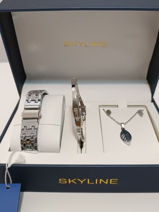 Conjunto Skyline: Reloj, Pulsera y Gargantilla