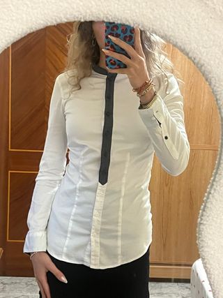 Camisa Medicine Blanca y Gris Talla S