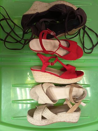 3 Pares Sandalias Verano Cuña