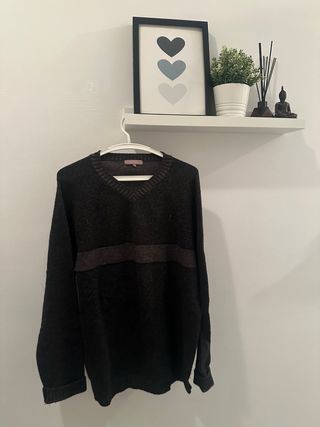 Jersey Tex casual hombre negro y gris