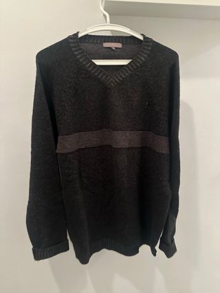 Jersey Tex casual hombre negro y gris