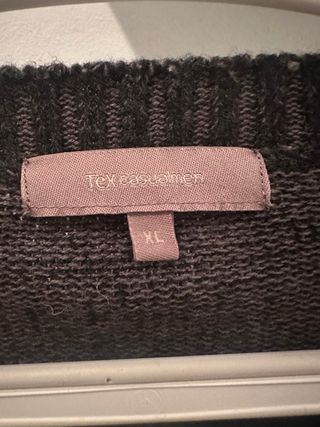 Jersey Tex casual hombre negro y gris