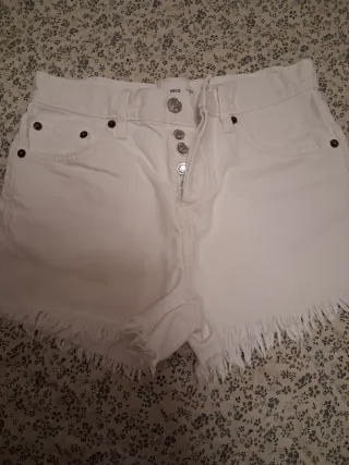 Shorts vaqueros blancos Mango