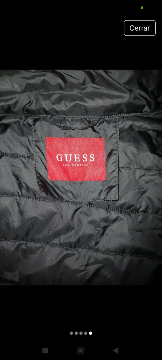 Chaqueta Guess Negra Plumas Nueva