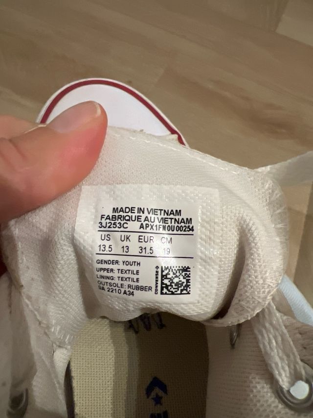 Botas zapatillas Converse Blancas Talla 31.5