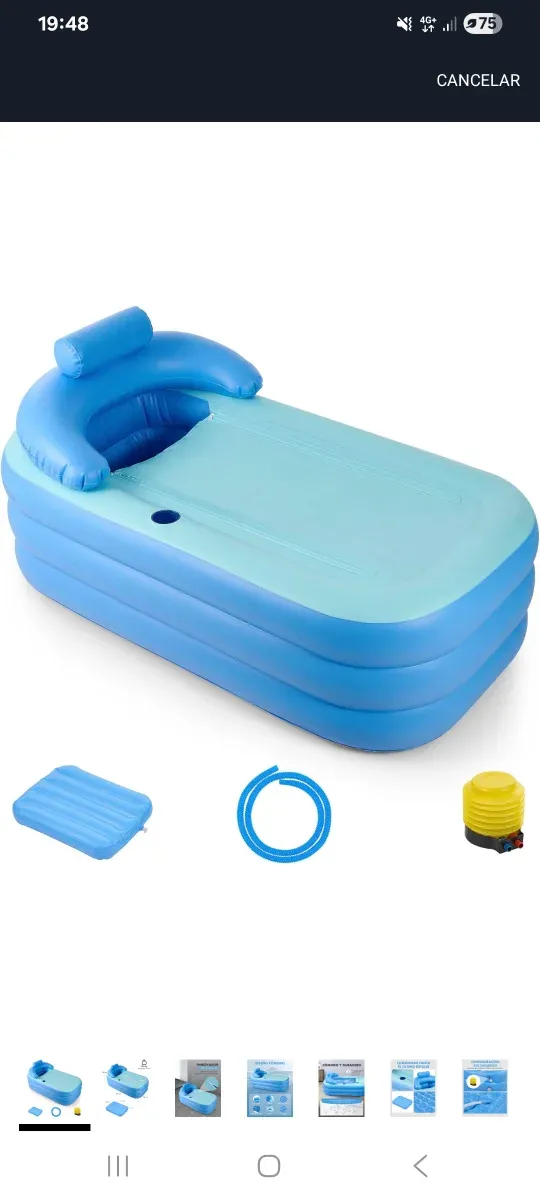 Bañera hinchable azul