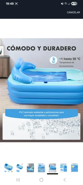 Bañera hinchable azul