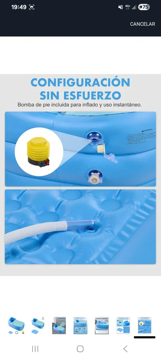 Bañera hinchable azul